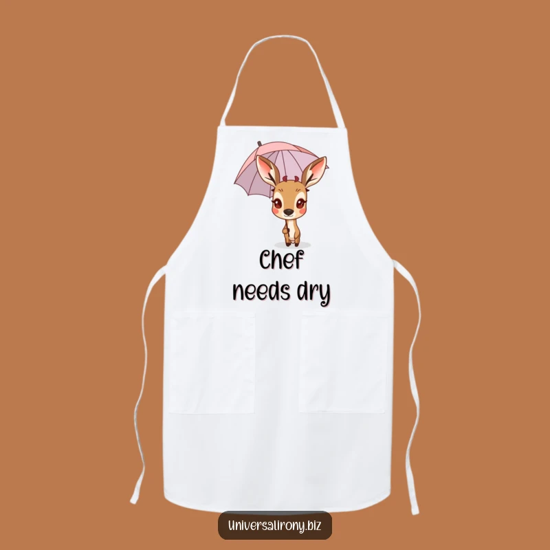 Funny Deer Umbrella Apron - Kitchen Humor for the Playful Chef