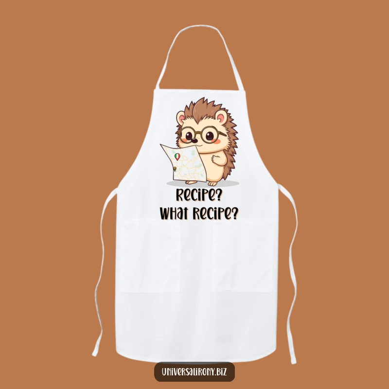 Kawaii Hedgehog Map Funny Apron - Culinary Navigator Gift