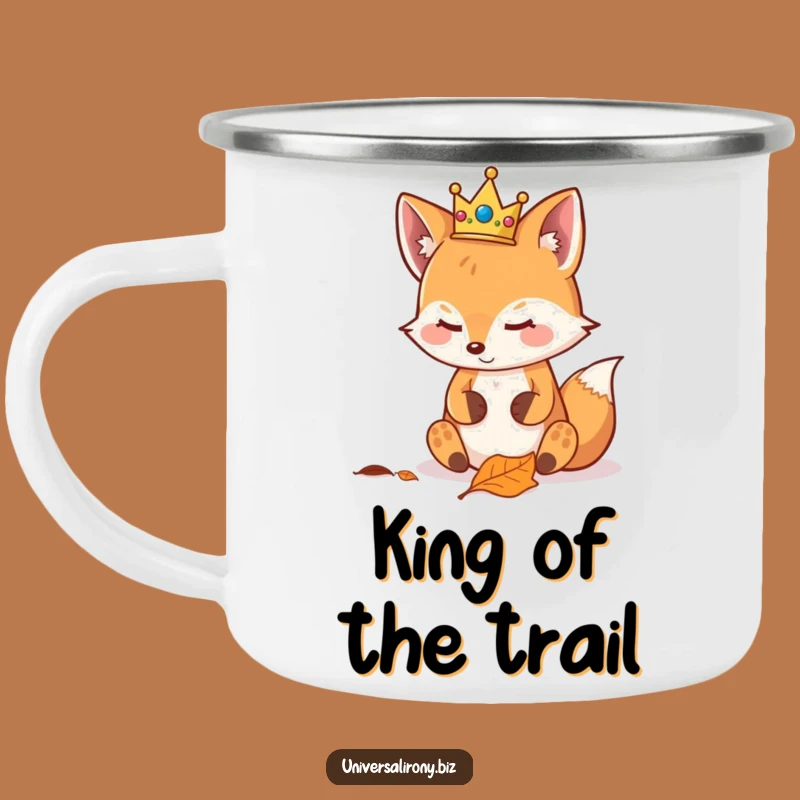Adventure Kawaii Fox Crown Funny Camping Mug - Regal Sipper Gift