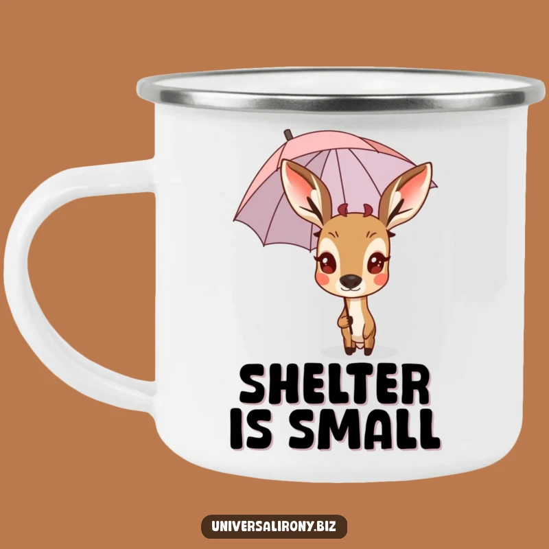 Funny Deer Umbrella Camping Mug - Hilarious Adventure Drinkware for Outdoors