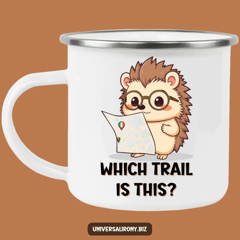Adventure Kawaii Hedgehog Map Funny Camping Mug - Lost Trail Gift
