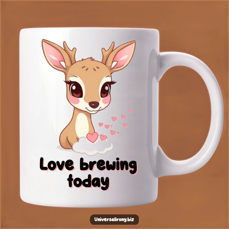 Funny Deer Heart Cloud Mug - Adorable Whimsical Romance Gift