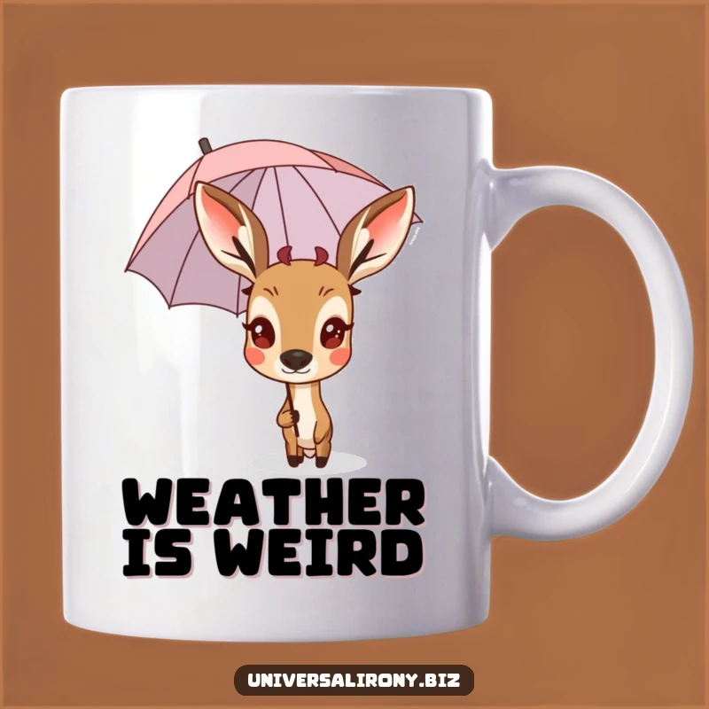 Funny Deer Umbrella Mug - Hilarious Surprise Animal Gift for Rainy Days