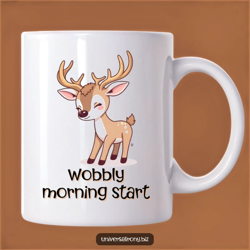 Funny Kawaii Deer Tripping Mug - Adorable Antler Mishap Gift