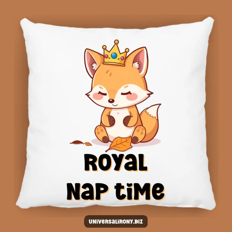 Cozy Kawaii Fox Crown Funny Pillow - Regal Comfort Gift