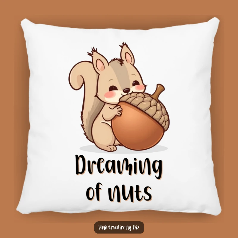 Cozy Kawaii Squirrel Acorn Funny Pillow - Collector's Comfort Gift