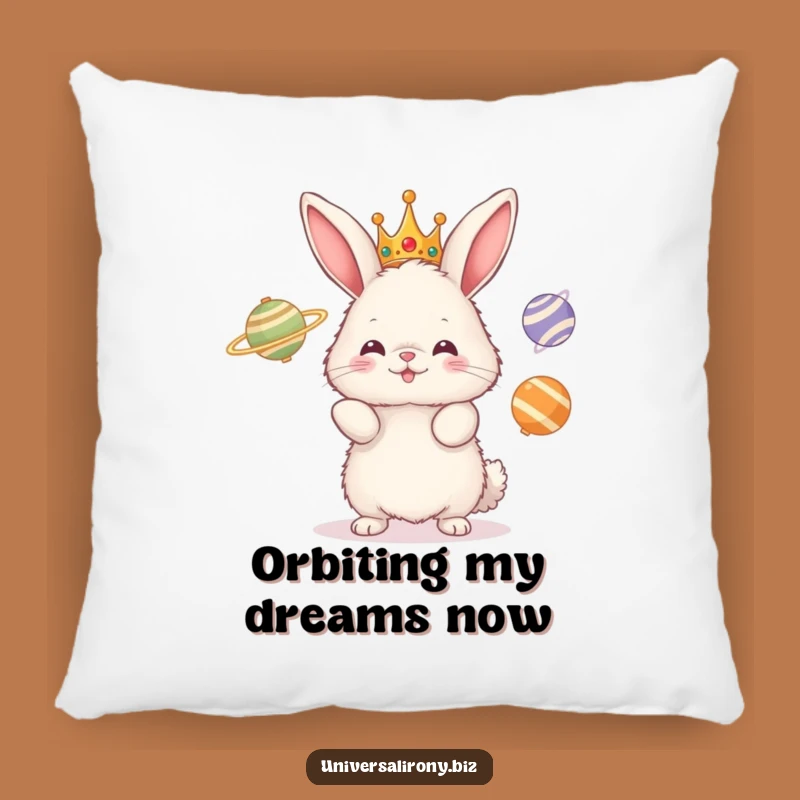 Funny Bunny Planet Juggler Pillow: Cozy Comfort with Cosmic, Hilarious Adventures