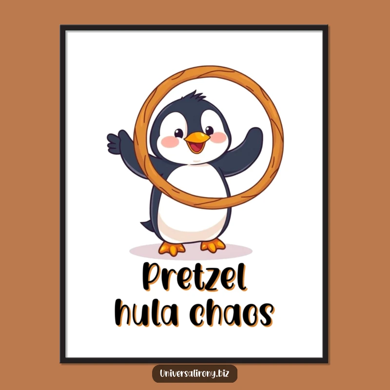 Funny Penguin Pretzel Digital Art: Instant Whimsy for Your Walls