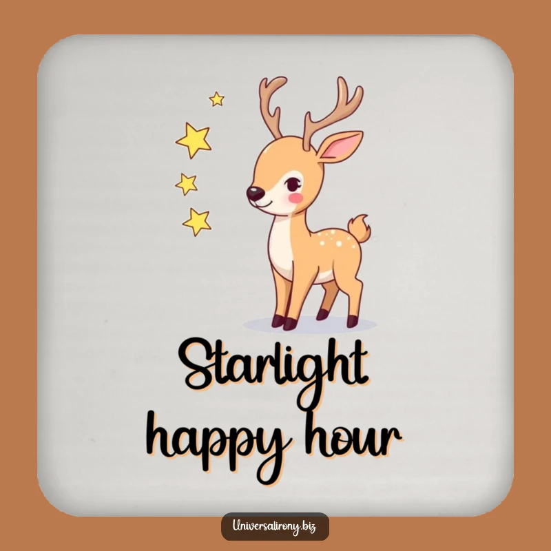 Funny Deer Star Juggling Drink Coaster - Protect Surfaces with Celestial Charm