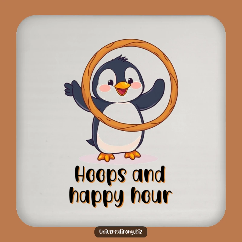 Funny Penguin Pretzel Coaster: Protect Surfaces with Snack Hoop Charm