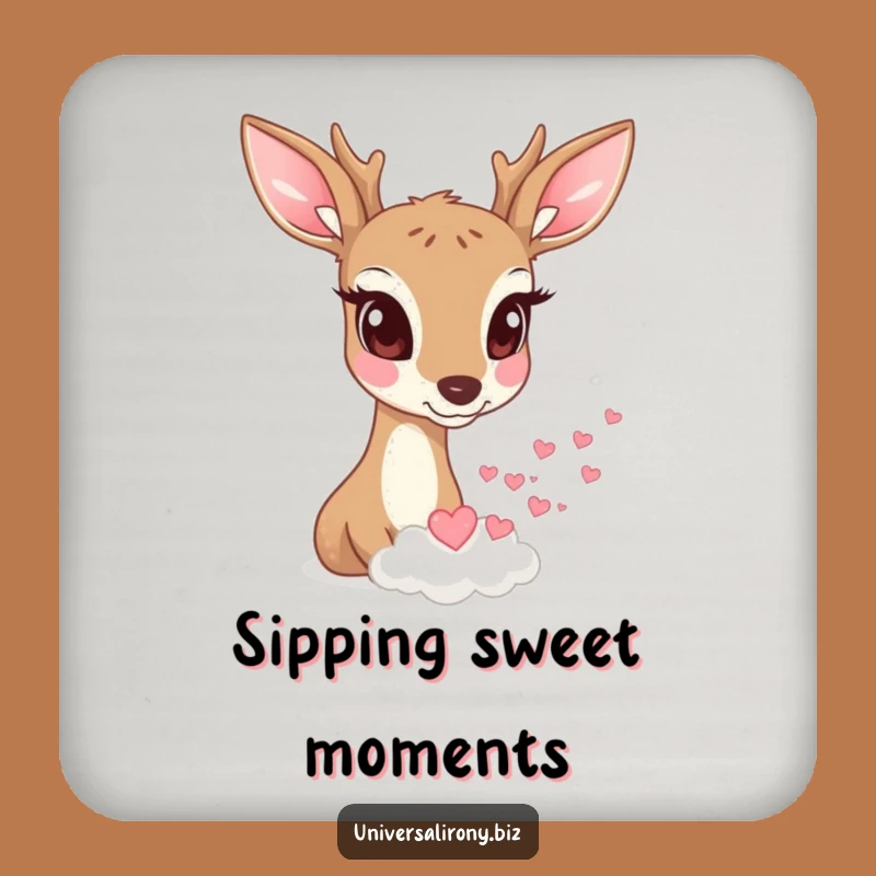 Funny Deer Heart Cloud Drink Coaster - Protect Surfaces with Romantic Charm
