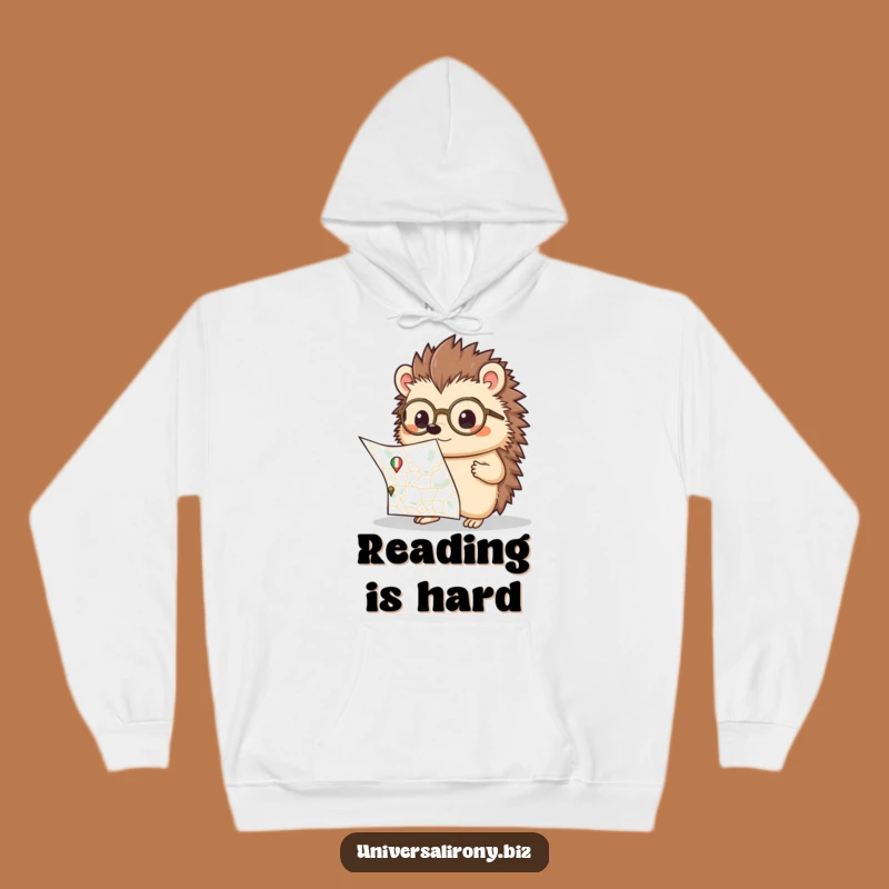 Cozy Kawaii Hedgehog Map Funny Hoodie - Bewildered Navigator Gift