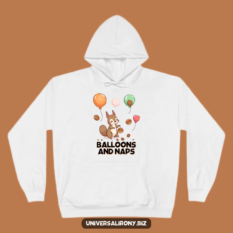 Funny Squirrel Balloon Nuts Hoodie: Cozy Sweatshirt for Ambitious Nut Collectors