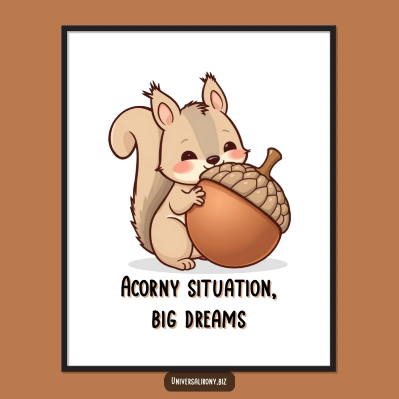 Free Printable Wall Art: Squirrel's Giant Acorn Hoarding Decor