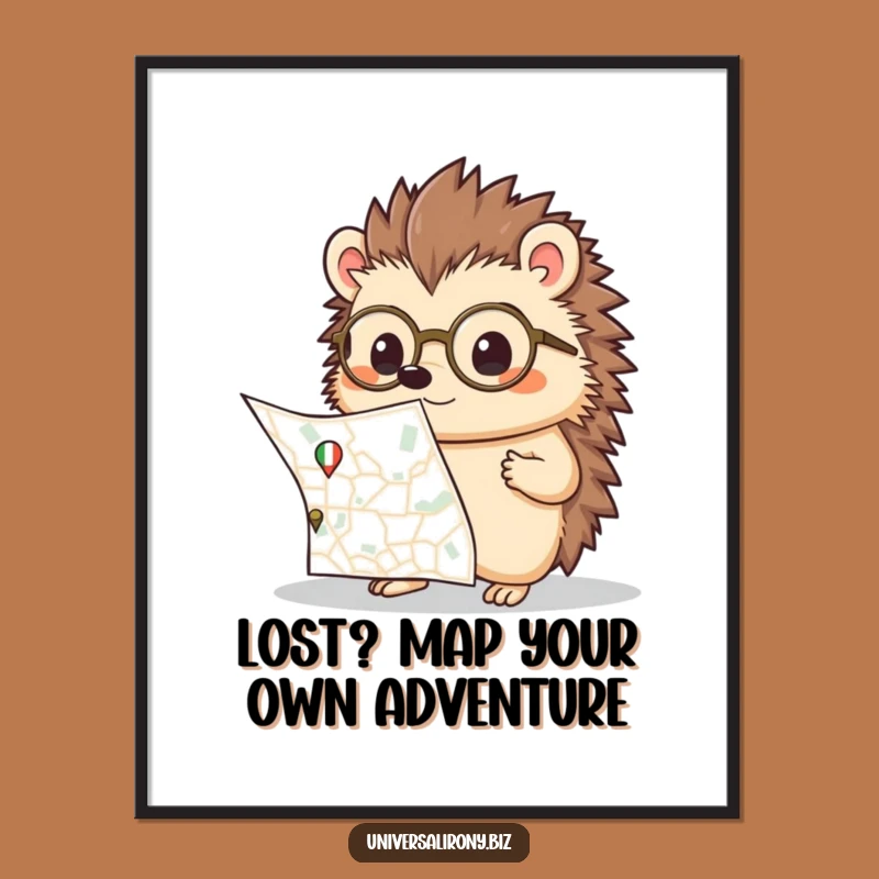 Free Printable Wall Art: Lost Hedgehog's Adventurous Map Quest Decor