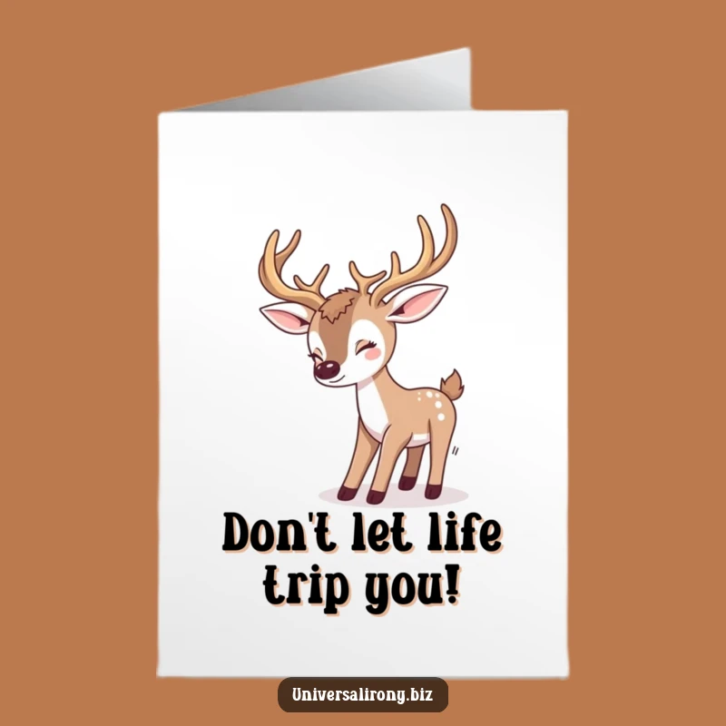 Funny Free Printable Birthday Card: Kawaii Deer's Antler Antics for Laughs