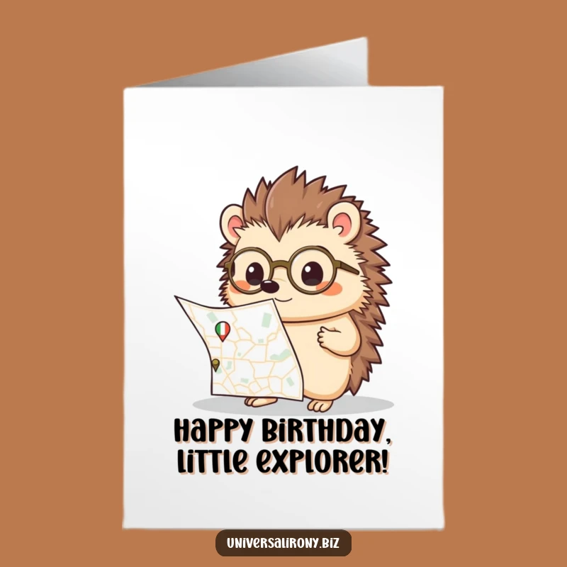 Funny Free Printable Birthday Card: Lost Hedgehog Seeks Birthday Adventure