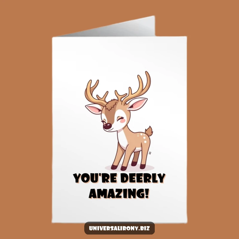 Free Printable Congrats Card: Kawaii Deer Stumbles to Success in Style