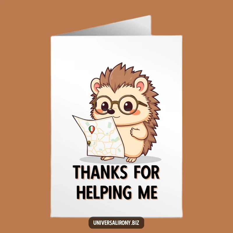 Funny Free Printable Thank You Card: Hedgehog Thanks You for Directions