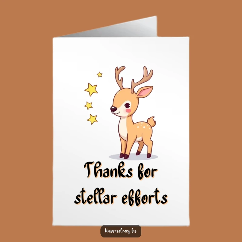 Free Printable Funny Deer Thank You Card: Star Power Thanks Downloadable