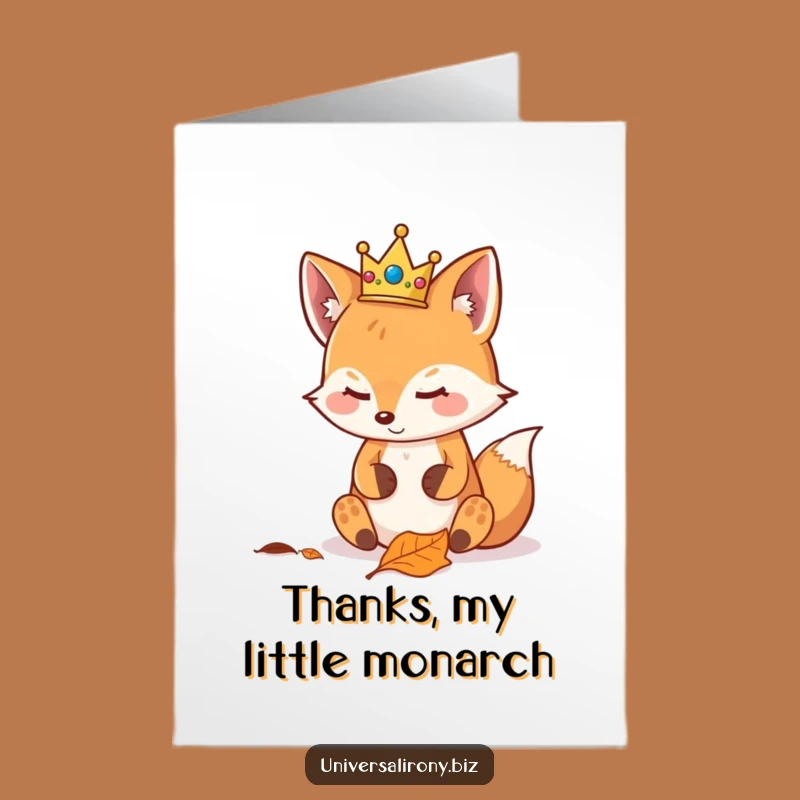 Funny Free Printable Thank You Card: Fox's Regal Thanks for Your Gift