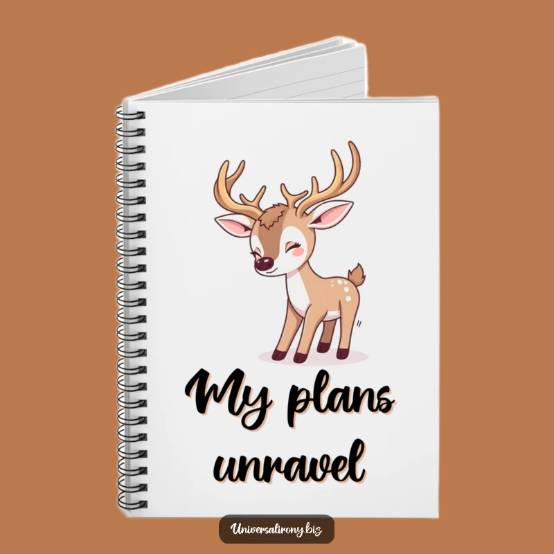 Kawaii Deer Tripping Funny Notebook - Clumsy Antler Journal Gift Idea