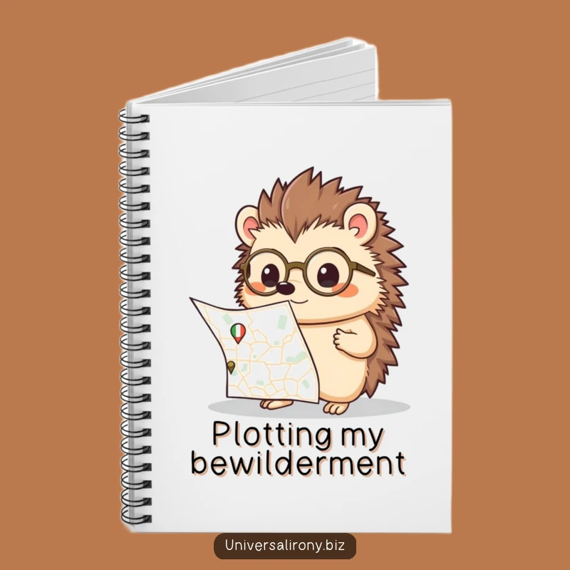 Kawaii Hedgehog Map Funny Notebook - Lost Explorer's Journal Gift