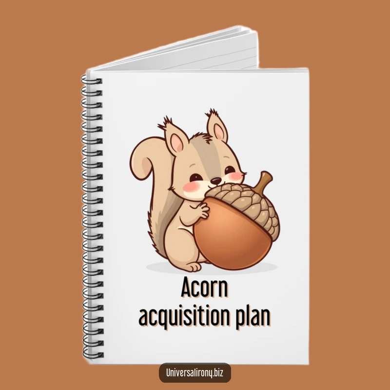 Kawaii Squirrel Acorn Funny Notebook - Hoarder's Journal Gift Idea