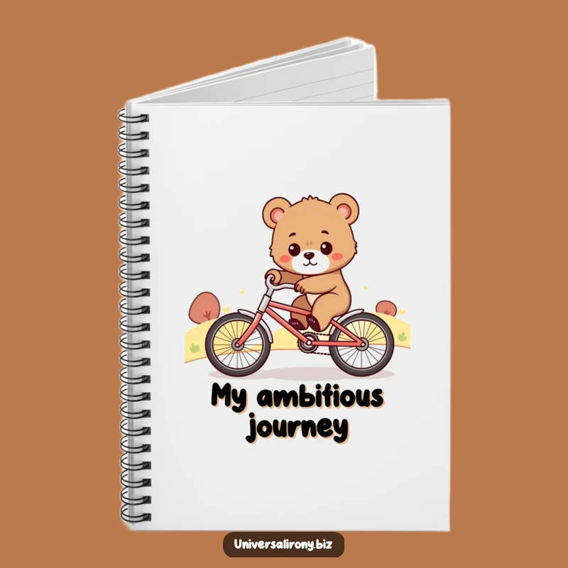 Funny Bear Cub Bicycle Notebook: Jot Down Goals with Determined Flair