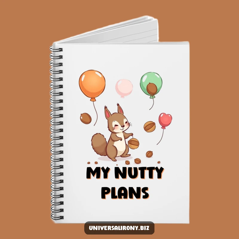 Funny Squirrel Balloon Notebook: Jot Down Goals with Airborne Whimsy
