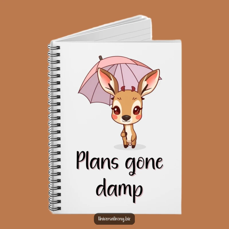 Funny Deer Umbrella Notebook - Jot Down Ideas with Whimsical Flair