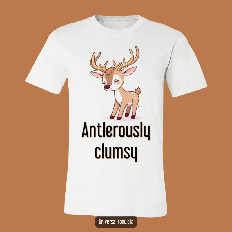 Kawaii Deer Tripping Funny T-Shirt - Clumsy Antler Antics Tee Gift