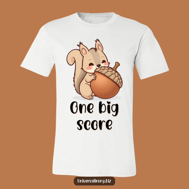 Kawaii Squirrel Hoarding Funny T-Shirt - Enormous Acorn Collector Tee Gift