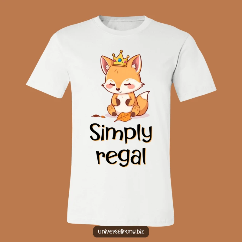 Kawaii Fox Crown Funny T-Shirt - Smug Autumn Leaf Tee Gift