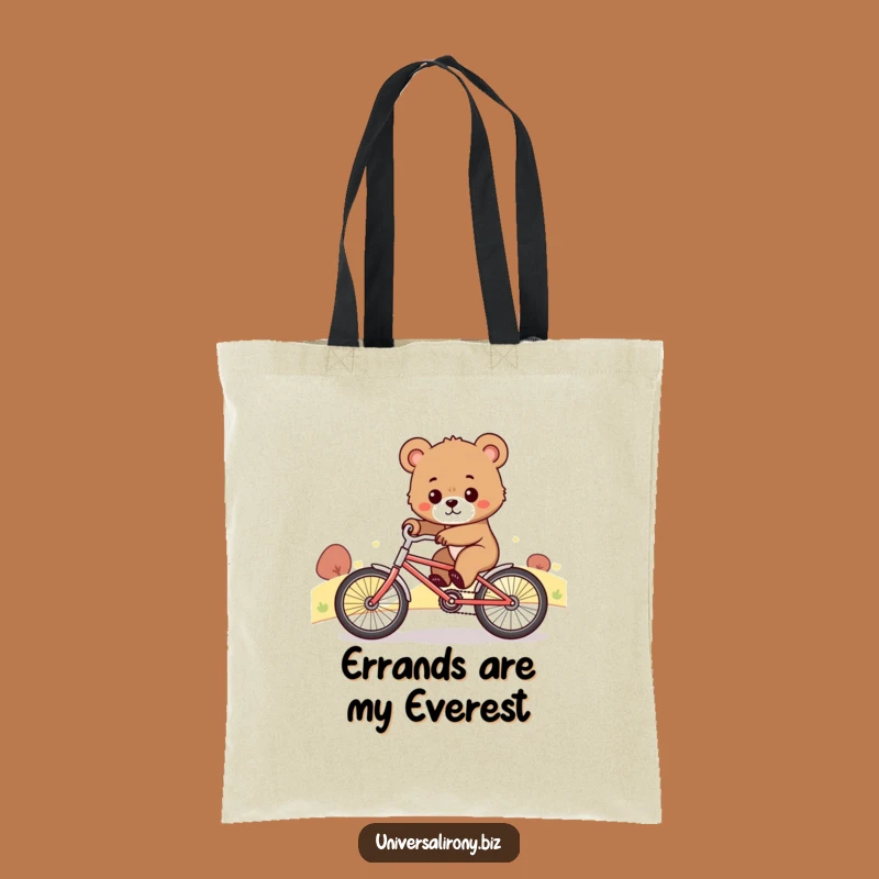 Funny Bear Cub Bicycle Tote Bag: Carry Your Determination with Cute Style