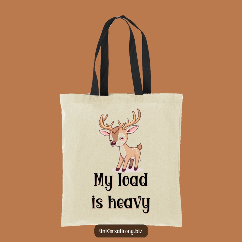 Kawaii Deer Tripping Funny Tote Bag - Antler Mishap Carry-all Gift
