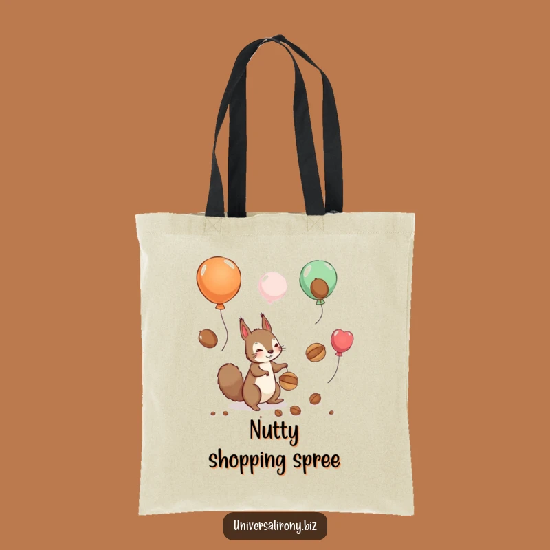 Funny Squirrel Balloon Tote Bag: Carry Your Laughs with Airborne Nut Style